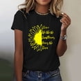 thumbnail image 2 of WTXUE T-Shirts Short Sleeve, Crew Neck Graphic Tees Women Sunflower Summer T Shirt Loose Blo Cotton Floral, Shirts for Women | Casual for Women's Plus Black/Sunflower M, 2 of 6