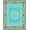 Turquoise, Pattern 4, variant on ODIKA 2x3 Machine Washable Non-Slip Area Rug, Stylized Wave Border Motif with Smooth Flowing Lines and Layered Accents High Traffic Rug, Teal, 571276