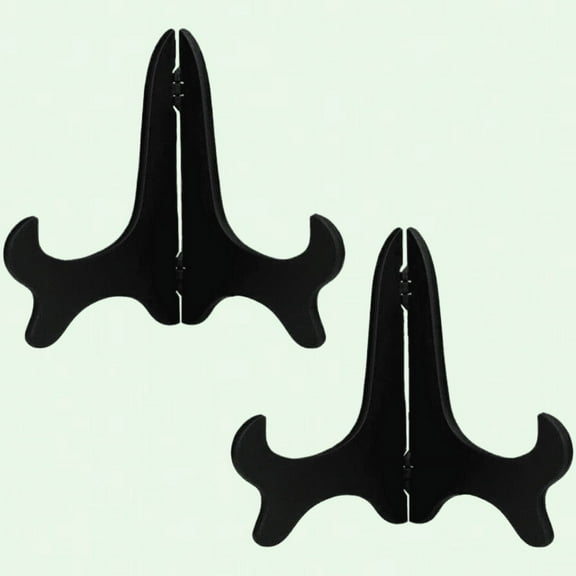 2 Packs Wooden Plate Stands for Display, Plate Holder Easels, Tabletop Art Holder