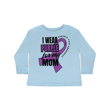 

Inktastic Chronic Pain I Wear Purple For My Mom Gift Toddler Boy or Toddler Girl Long Sleeve T-Shirt