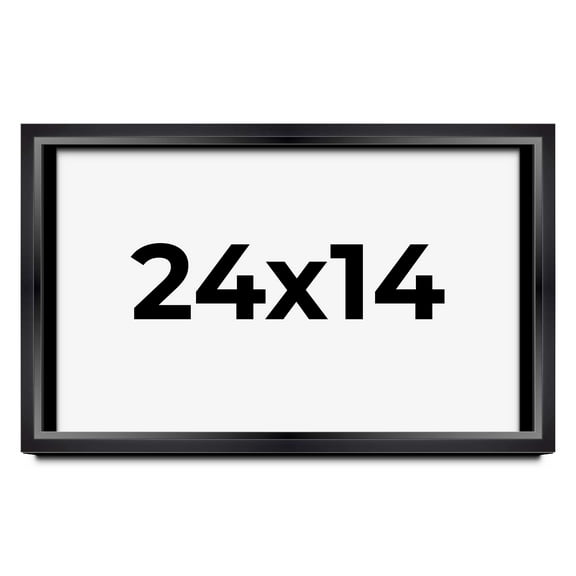 24x14 Shadow Box Frame Black | 1.25 inches Deep Real Wood Contemporary Shadowbox Display Frame | UV