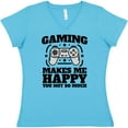 thumbnail image 3 of Inktastic Gaming Makes Me Happy Women's V-Neck T-Shirt, 3 of 5