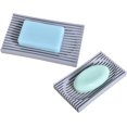 thumbnail image 5 of Jabonera de silicona de primera calidad, paquete de 2, jabonera con drenaje automático para ducha, baño, cocina (gris), 5 of 5