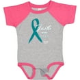 thumbnail image 3 of Inktastic Faith Over Fear Ovarian Cancer Awareness with Teal Ribbon Boys or Girls Baby Bodysuit, 3 of 5