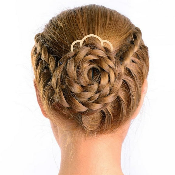 WHAMVOX 2 Pcs Metal Hair Side Combs Hair Fork Clip 4-Teeth Hair Pin Stick U Shape Hair Combs Vintage Hairstyle Hair Accessories For Women Girls