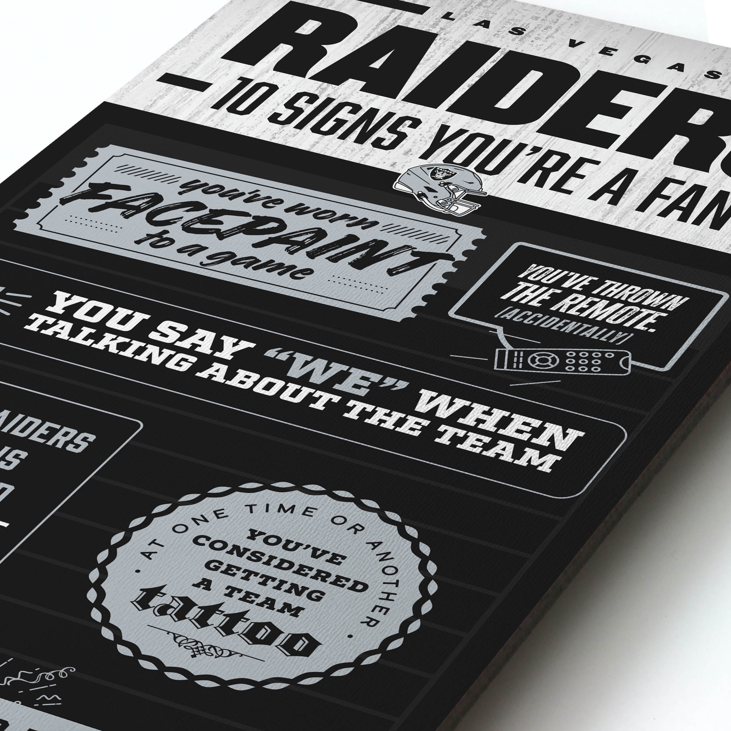 YouTheFan NFL Las Vegas Raiders 3D Top 10 Wall Art