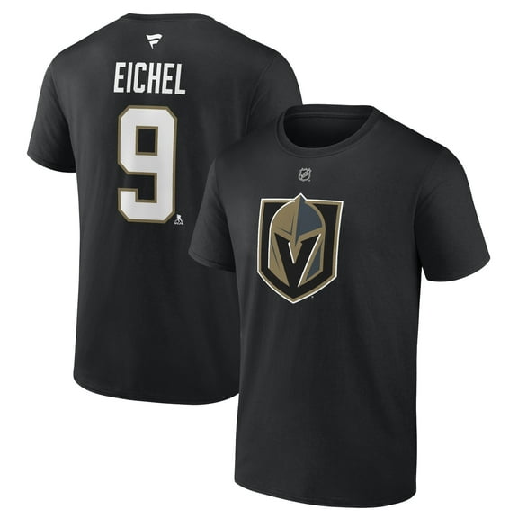 Men's Jack Eichel Black Vegas Golden Knights Authentic Stack Name & Number T-Shirt