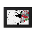 thumbnail image 1 of Tinta y acuarela flor planta Peonía Marco de Fotos de escritorio imagen Arte Negro Pintura 5x7 pulgadas, 1 of 4