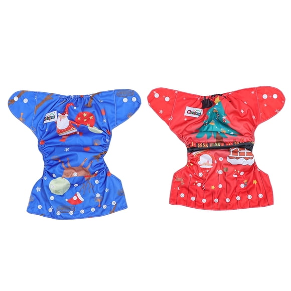 2 unids Navidad Bebé Pantalones de entrenamiento recién nacidos lavables Pantalones de pañales (color surtido)