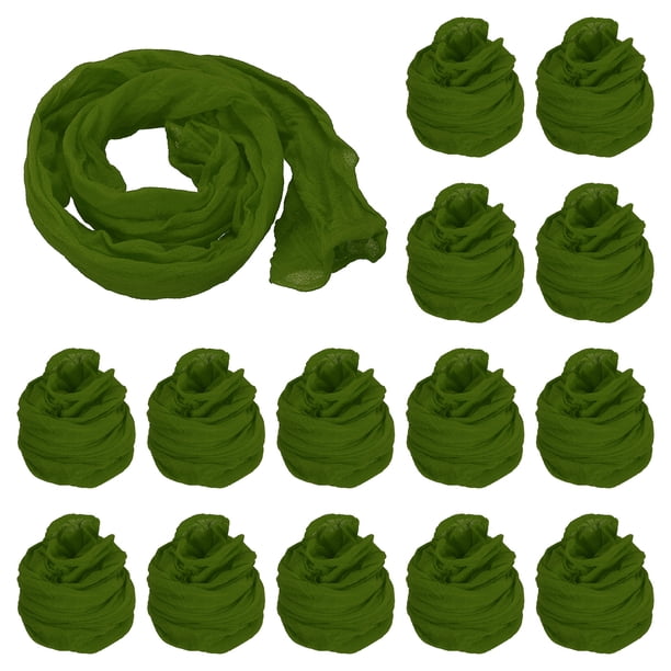 Uxcell 65cm/26" Medias de Tela de Flor de Nylon para Manualidades DIY, Verde Militar, Paquete de 15
