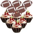 thumbnail image 1 of 48 adornos para cupcakes de fútbol, adornos para tartas con pelota de rugby, decoraciones para tartas de fútbol, rugby Cu, 1 of 5
