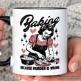 thumbnail image 4 of Baking Because Murder Is Wrong Anti-Valentine Personalized Mug, Funny Retro Kitchen Gift with Custom Name, 4 of 5