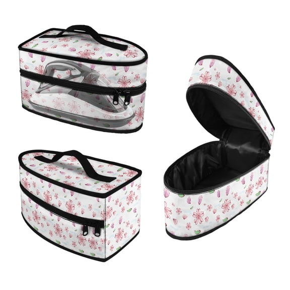 HELLHERO Cherry Blossom Portable Iron Storage Case Polyester Irons Accessories Travel Steam Iron Case Business Trip, Bag Only