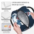 thumbnail image 3 of Honeii Shark Print Insulated Lunch Bag Women Reusable Lunch Box with Pocket for Work Picnic Travel -One Size, 3 of 6