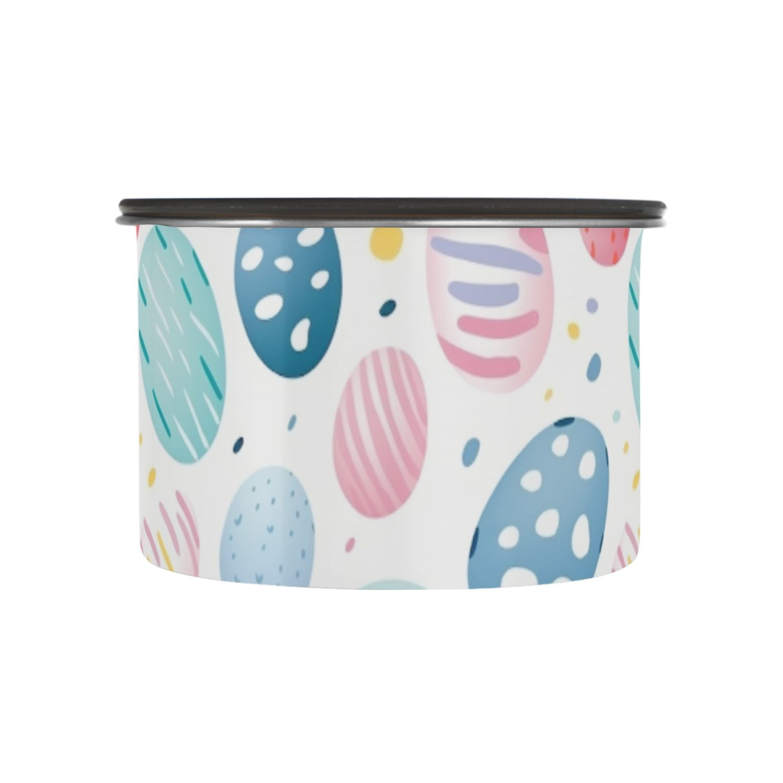 Easter Eggs Watercolor Airtight Coffee Bean Canister 30oz Food Storage Containers with Lids For Gournd, Tea, Sugar, Flour, Rice, Cereal, Candy Cookie Jar