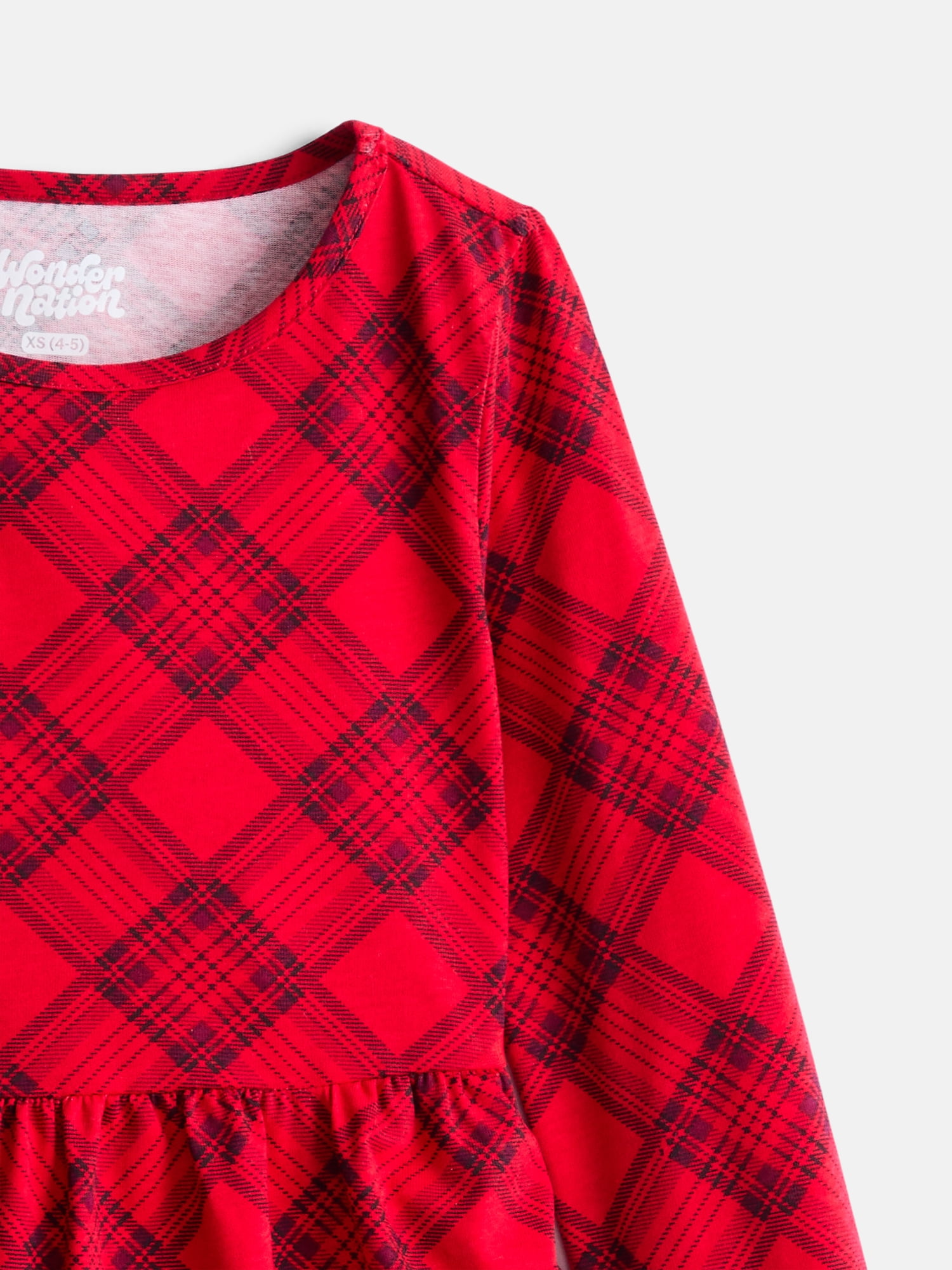 Wonder Nation Girls Long Sleeve Play Dress, Sizes XS-XXL