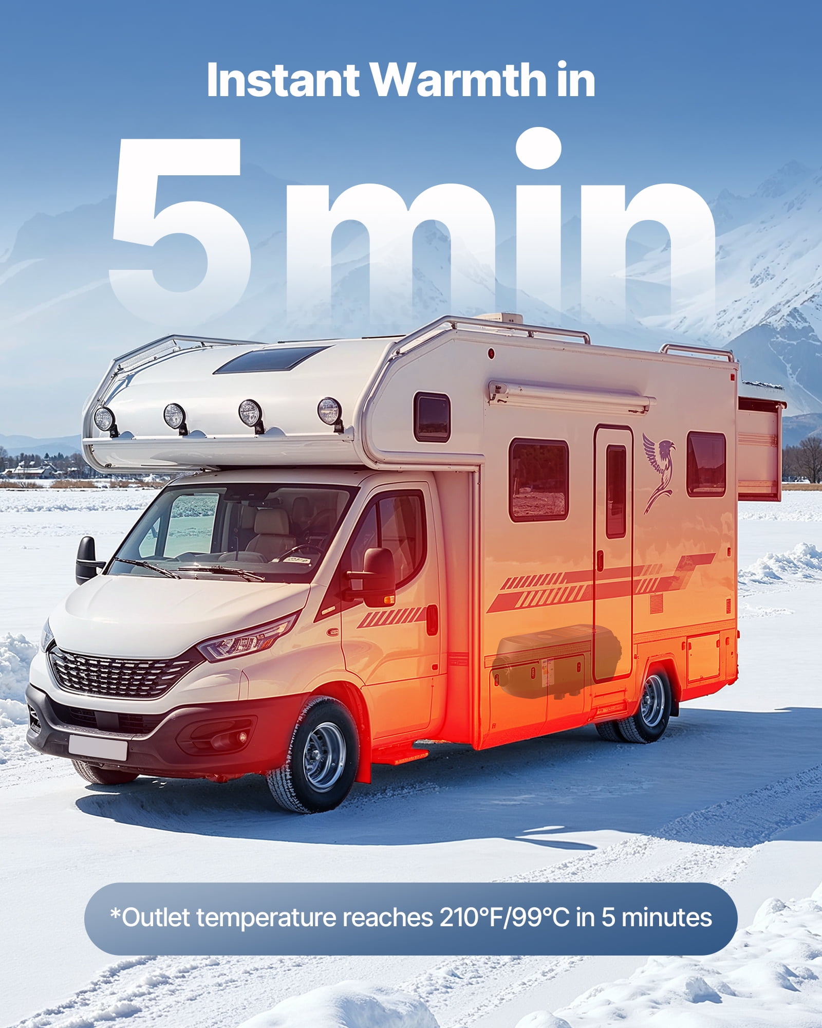 VEVOR Diesel Heater, 8KW, DC 12V/24V, Portable Diesel Air Heater with Remote Control and LCD Screen, Fast Heating Low Noise, 2.6 Gal Large Fuel Tank for Vehicles, Vans, RVs, Campers, and Trucks