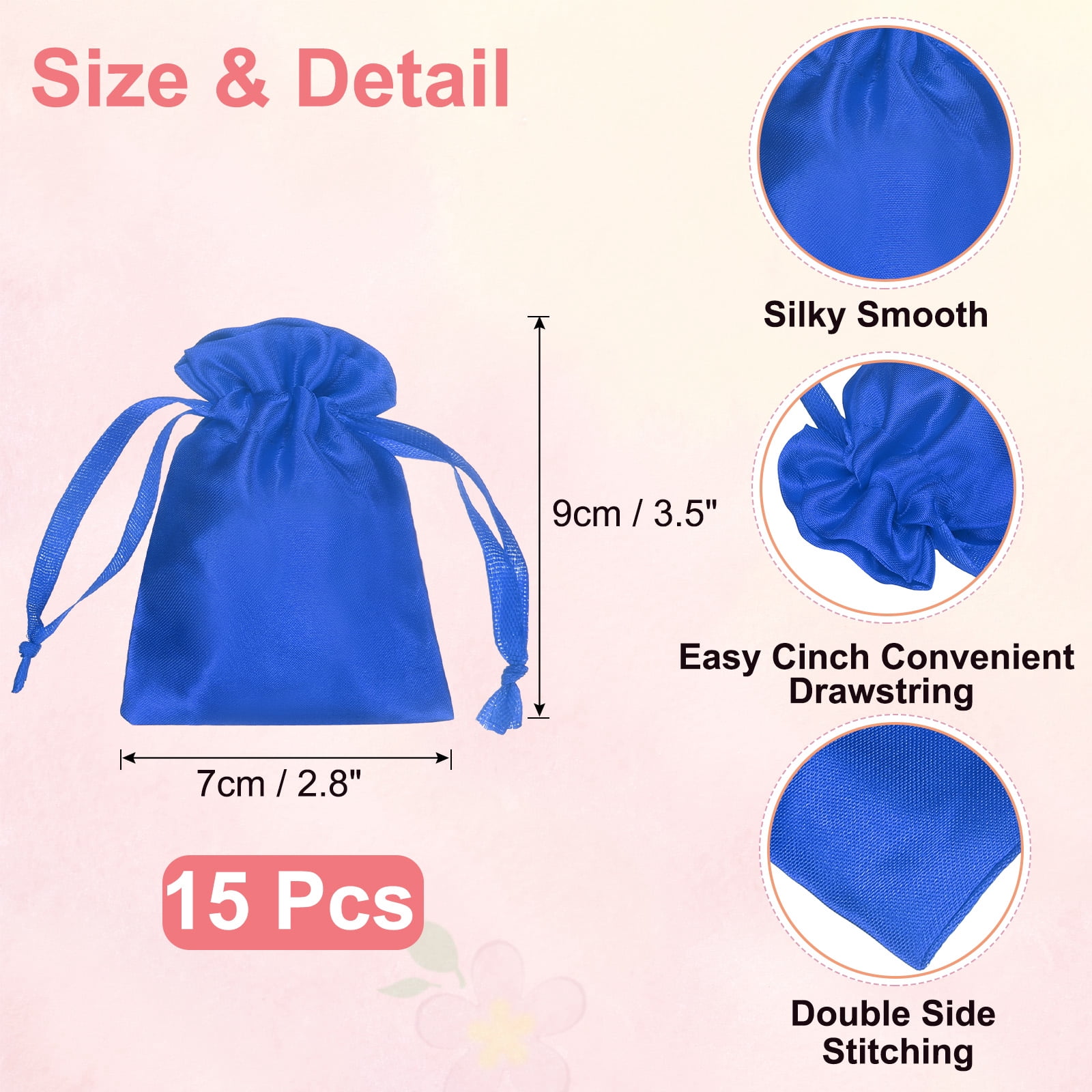 Unique Bargains Party Favor Bags for Birthday Candy Occasions Dark Blue 3.5" x 2.8"
