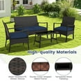 thumbnail image 2 of Costway 8PCS Patio Rattan Wicker Furniture Set Cushioned Sofa Armrest Coffee Table Navy, 2 of 7