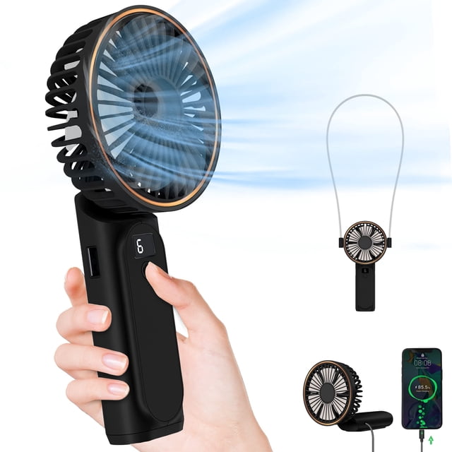Ventilador de mano TUNISE, portátil, recargable, 4000 mAh, 6 velocidades