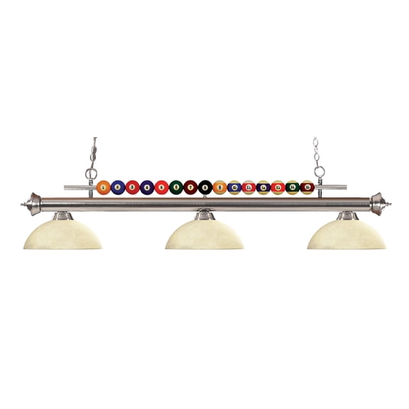Z-Lite Shark 3 Light Billiard Light in Brushed Nickel