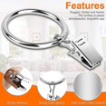 thumbnail image 2 of Clips de cortina, anillos de cortina con clips, anillo de cortinas decorativo de metal, 2 of 5