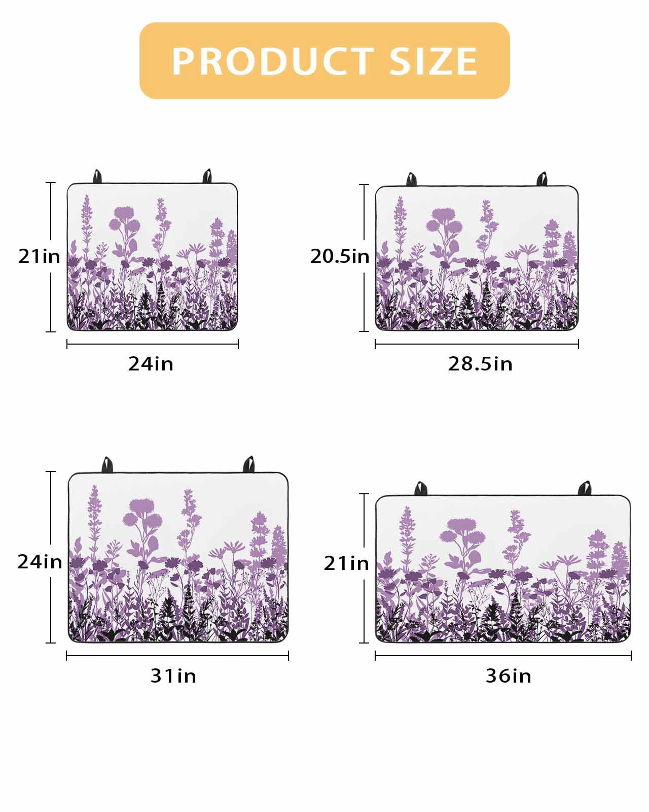 nqOlkjepod Large Induction Cooktop Protector Mat 24"x21", Purple Flowers Stove Top Covers for Electric Stove, Spring Farmhouse Botanical Floral Herbs Stove Burner Cover Mats, Glass Top Stove Cover