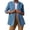 Blue, variant on Bexdxz Women's Fashion Lapel Denim Blazer Jacket, Long Sleeve Open‑Front Casual Business Office Jean Coat with Pockets, Loose Fit Trendy Outerwear Blue M