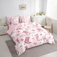 thumbnail image 3 of Feelyou Princess Bow Boot Bedding Comforter Set 7pcs, Pink Buffalo Plaid Full Bedding Set, 3 of 8