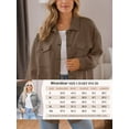 thumbnail image 5 of Women's Button Down Shacket Casual 25 Fall Long Sleeve Collared Jacket with Pockets, 5 of 5