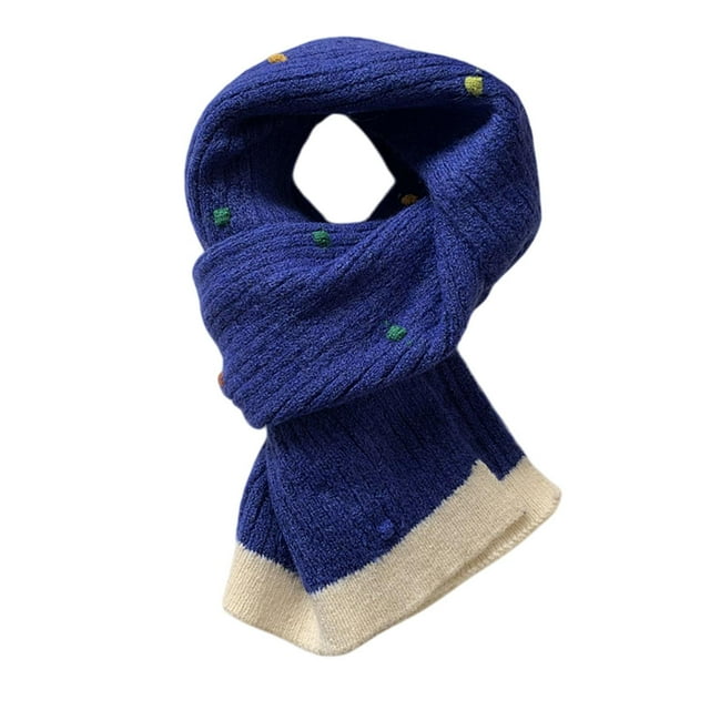 Bufanda de mujer elegante y cómoda, bufanda de punto, ligera y resistente al frío. Azul
