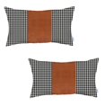 thumbnail image 2 of Boho-Chic Vegan Faux Leather Throw Pillow Covers Set of 2, 2 of 4