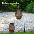 thumbnail image 5 of Farol solar para exterior, estilo hexagonal, juego de 1 lámpara LED marroquí, decoración de jardín, faroles para terraza y balcón, metal color cobre, 5 of 5
