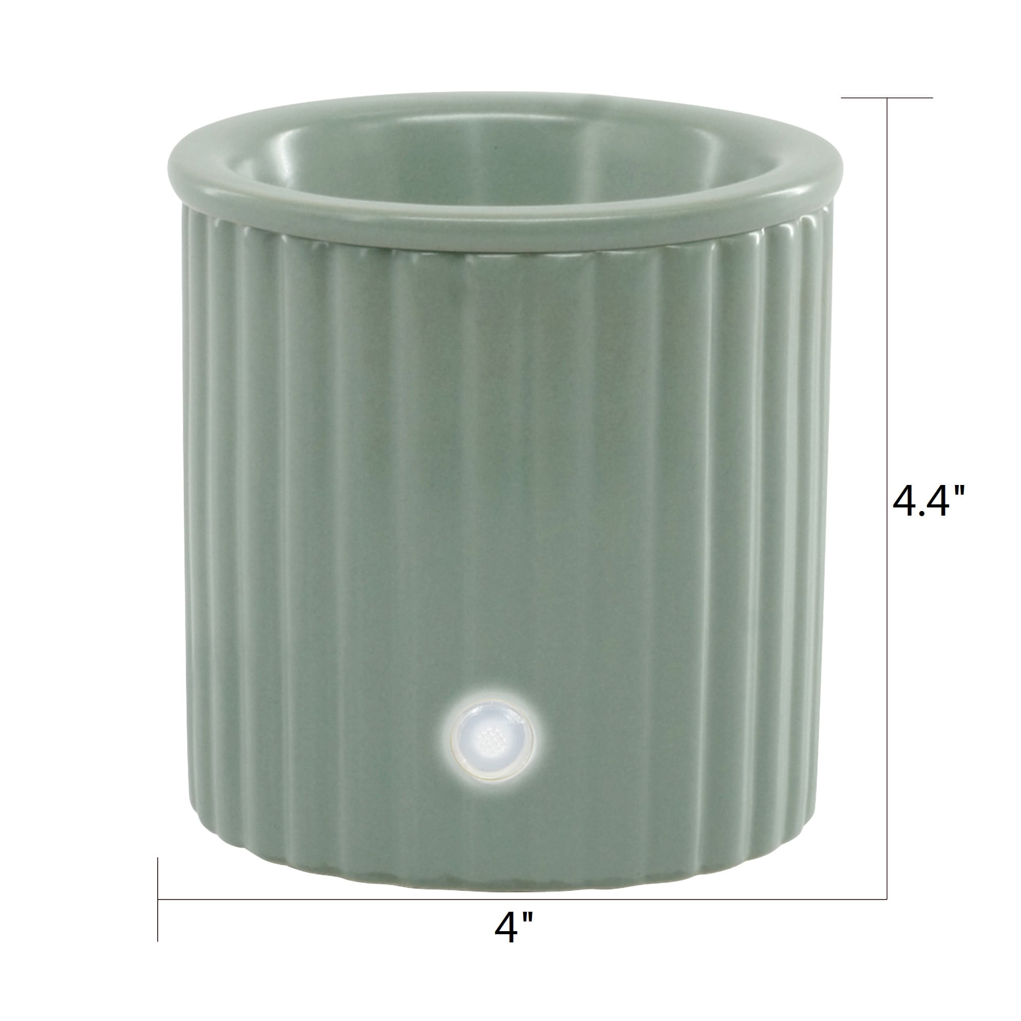 (2 pack) Mainstays Electric Ribbed Green Ceramic Wax Warmer, Single Pack