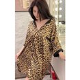 thumbnail image 4 of Camisones de seda satinada para mujer, camisa con estampado de leopardo, ropa de dormir con botones, vestido de lencería Sexy, bata para el hogar, 4 of 5