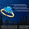 thumbnail image 2 of Gem Stone King 18K Yellow Gold Plated Silver Simulated Blue Opal Engagement Ring for Women | 1.06 Cttw | Oval Cabochon 9X7MM | Gemstone October Birthstone | Size 7, 2 of 6