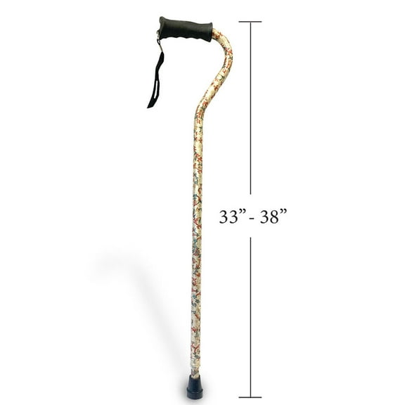 Offset Folding Cane with TPR Handle, Royal Crescent