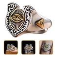 thumbnail image 2 of Punk Eye Open Ring Statement Finger Ring Finger Decoration for Women Men, 2 of 9