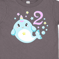 thumbnail image 4 of Inktastic Happy 2nd Birthday with Cute Narwhal Stars and Bubbles Boys or Girls Toddler T-Shirt, 4 of 5