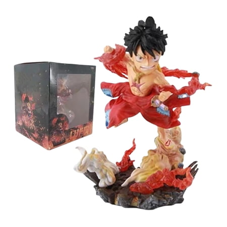 Njube Anime Figure Q Version Fire fist Luffy Figure 12cm/4.72inch Desk Figure Model Doll Anime Figures
