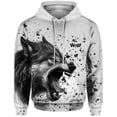 thumbnail image 2 of Sudadera con capucha de moda de otoño para hombre, sudadera con capucha para hombre, estampado de lobo feroz y fresco, ropa Y2k, serie de animales, ropa, sudaderas para hombre, 2 of 5