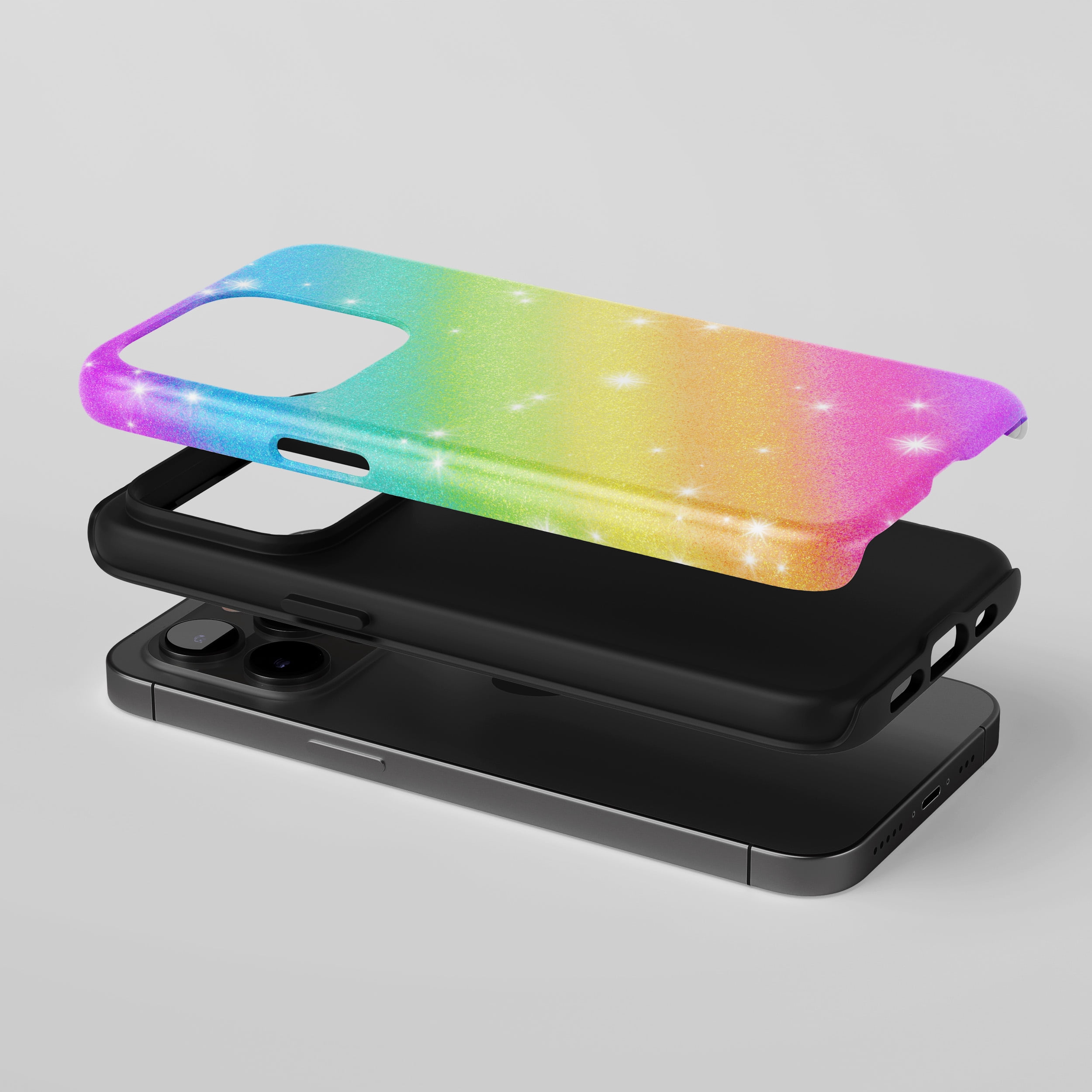 Rainbow Glitter Sparkle for All iPhone Series Tough Phone Case