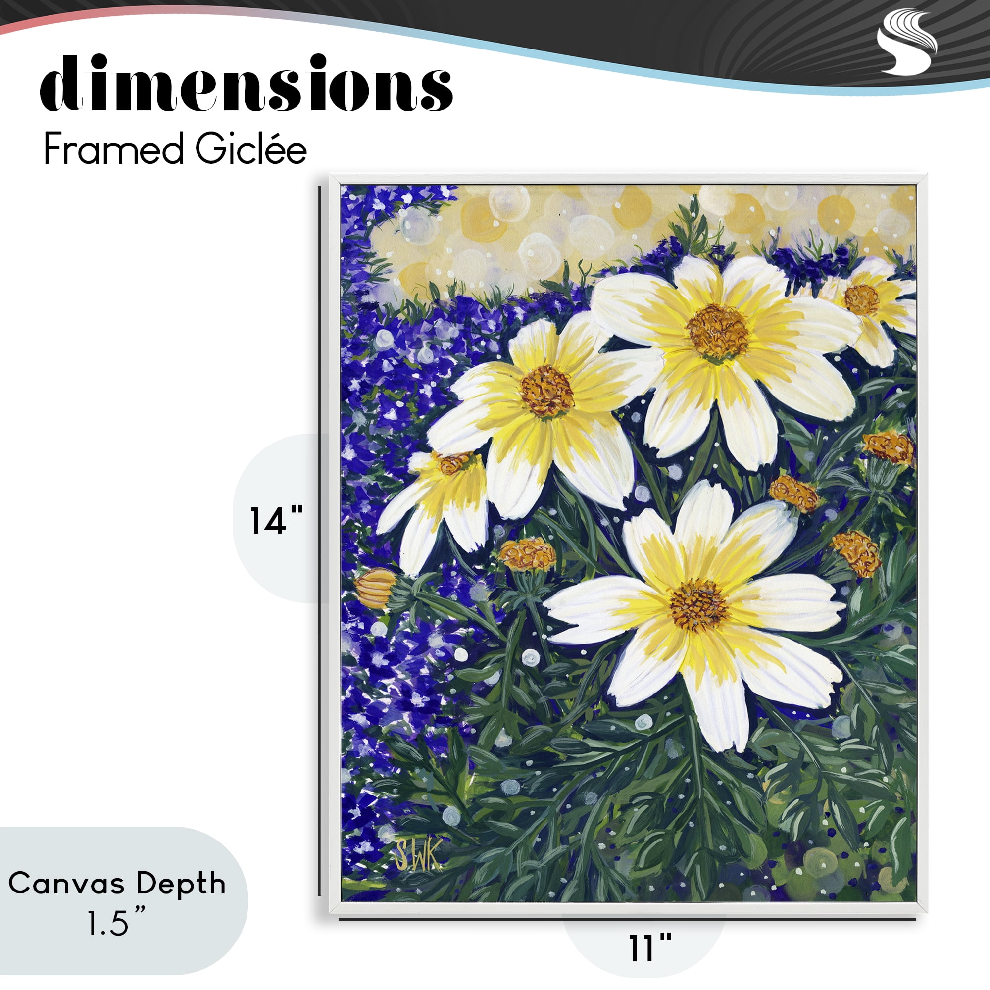 Stupell Industries Summer Garden Cosmos White Framed Giclee Art, design by Sarah Waldron Kimball
