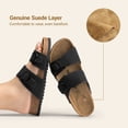 thumbnail image 7 of DREAM PAIRS Women’s Slide Sandals with Genuine Leather Footbed Adjustable Double Buckle Slip-On Flat Sandals with Arch Support, 7 of 7