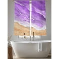 thumbnail image 4 of Purple Coastal Beach Sheer Curtains 72 Inch Length 2 Panels Set, Summer Nautical Ocean Beige Seaside Voile Window Treatment Rod Pocket Curtains Sheers Drapes for Bedroom/Living Room/Kitchen 52"x72"x2, 4 of 7