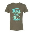 thumbnail image 2 of Wild Bobby, Faith Over Fear, Inspirational/Christian, Men Premium Tri Blend Tee, Military Green, Medium, 2 of 4
