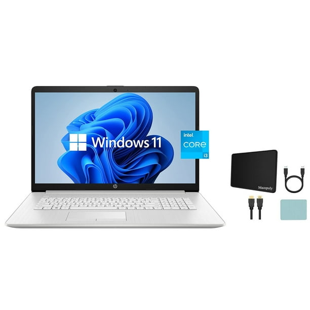 2022 HP Pavilion 17 Laptop, 17.3" HD+ Anti-Glare Display, 11th Gen Intel Core i3-1115G4, 8GB RAM, 256 GB PCIe SSD, Windows 11, Silver with Mazepoly Accessories