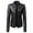 Black, variant on Lovskoo Women Faux Leather Jacket Moto Biker Coat Trendy Jacket Solid Long Sleeve Zipper Pocket Outerwear Tops Short Coat White