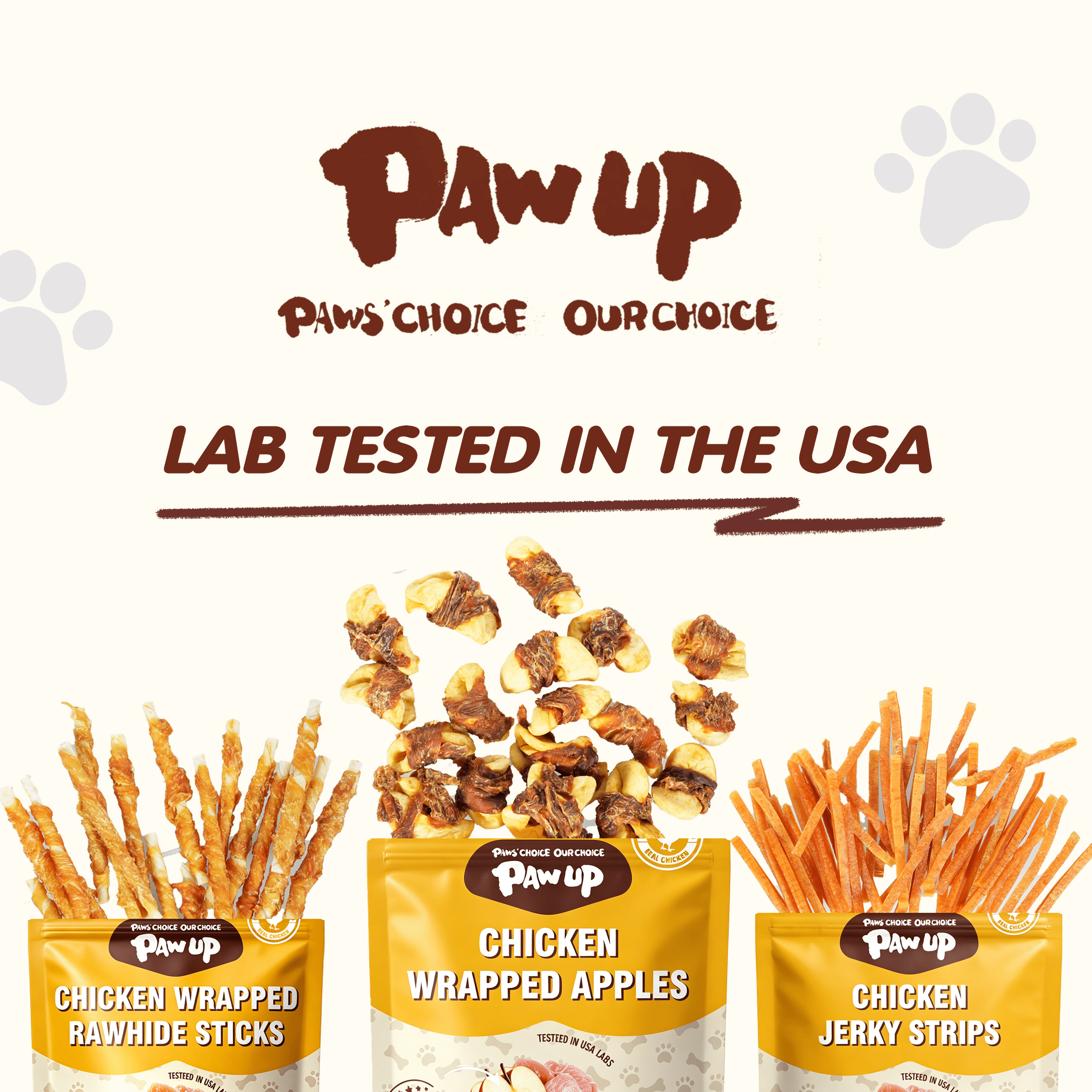 (2 pack) PAWUP Chicken Wrapped Apple Dog Treats, Chewy Dog Snack for Balanced Nutrition, Gluten & Grain Free Fruit Wraps for Dogs, 10.6 oz