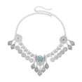 thumbnail image 3 of Cadena de joyería para mujer, estilo occidental, con dijes decorativos étnicos. Tocado Plata, 3 of 9